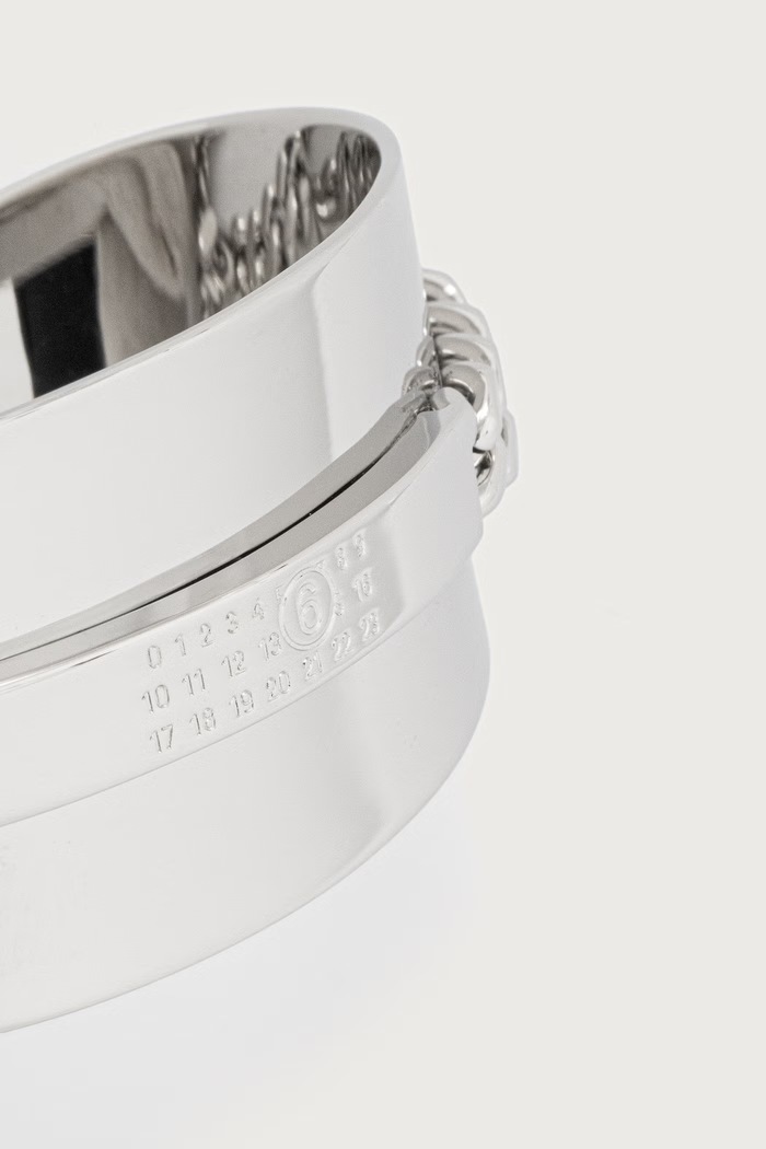 Bransoletka damska mosiężna MM6 Maison Margiela SM7UY0118.P9385 srebrny