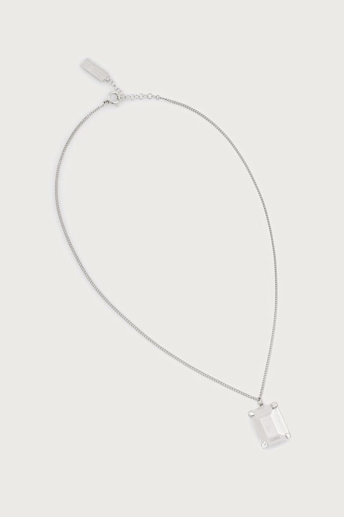 MM6 Maison Margiela Naszyjnik z zawieszką damski mosiężny srebrny SM7UU0138.P9386