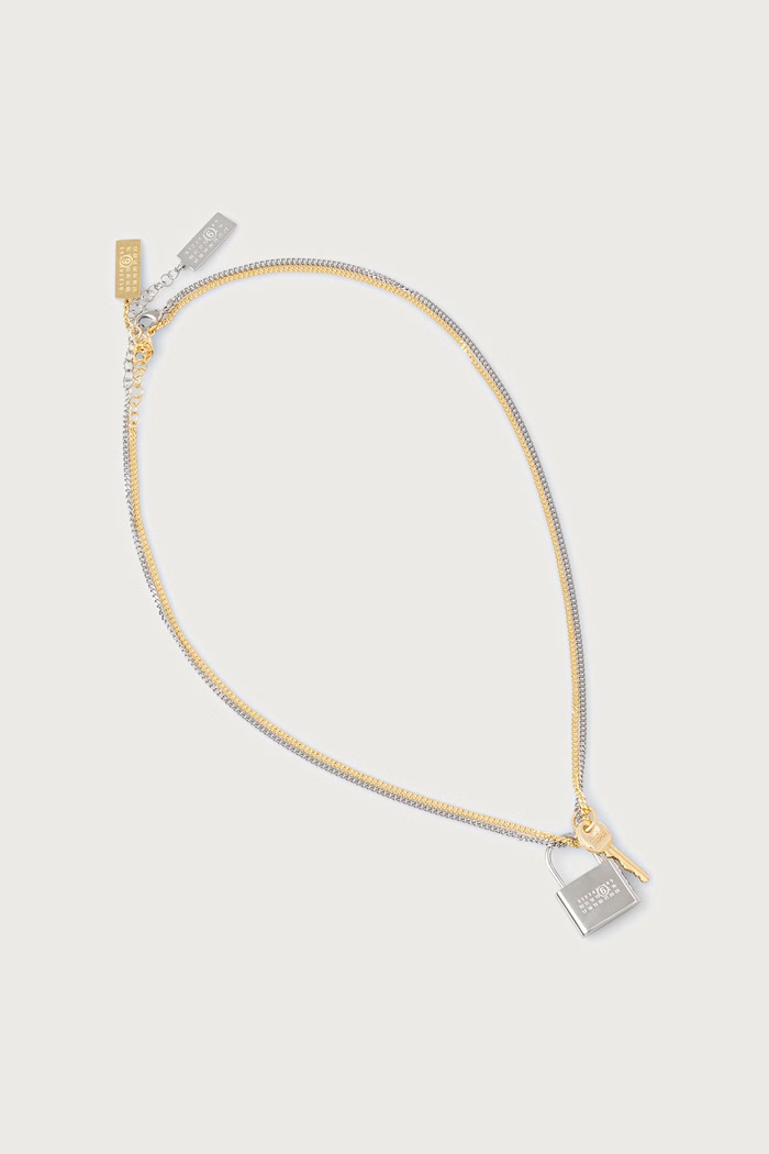 MM6 Maison Margiela Naszyjnik damski mosiężny srebrny SM7UU0137.P9390