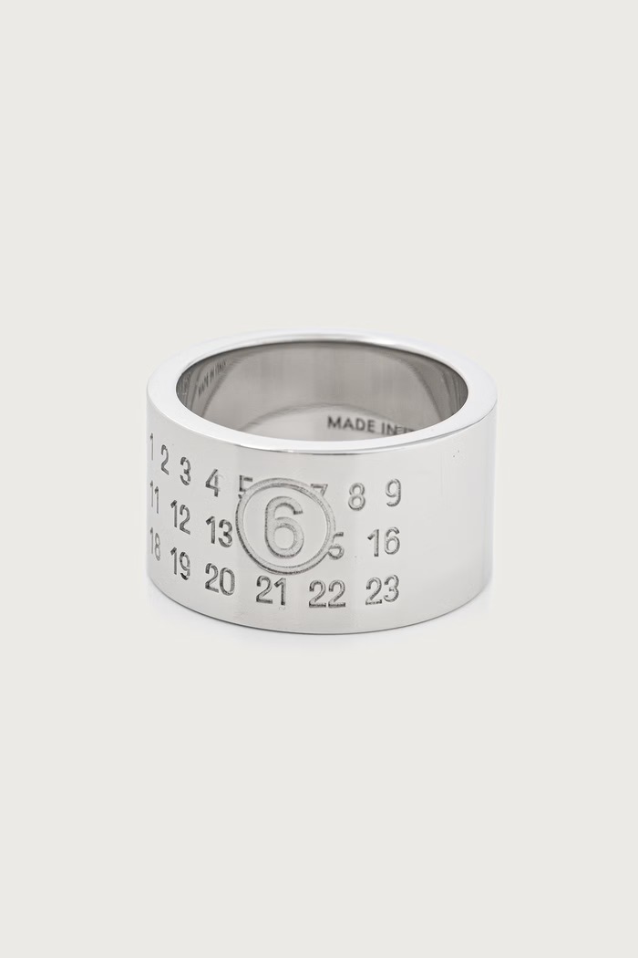 MM6 Maison Margiela Pierścionek damski mosiężny SM7UQ0107.P8601 srebrny AW26