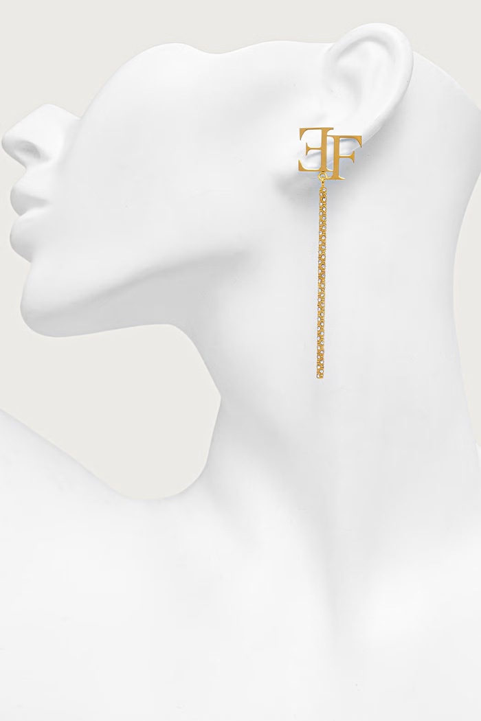 Elisabetta Franchi kolczyki damskie metalowe złoty OR49A66E2