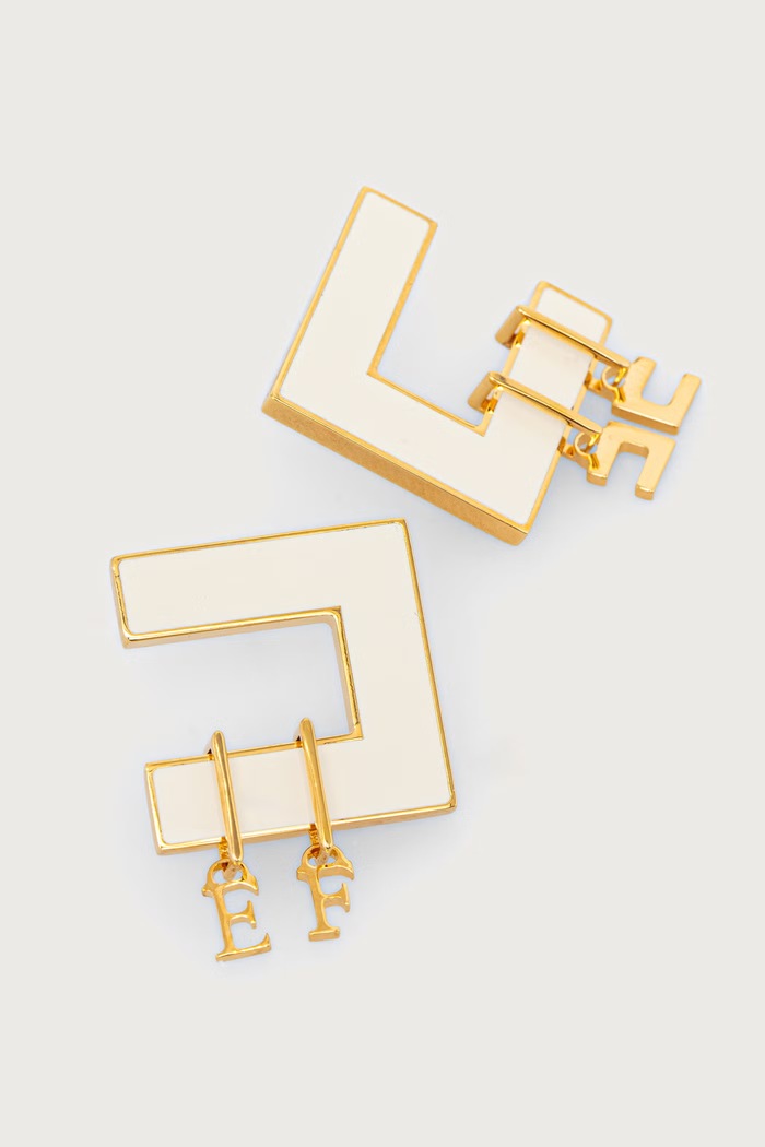 Elisabetta Franchi kolczyki damskie OR34K66E2 beżowy AW26
