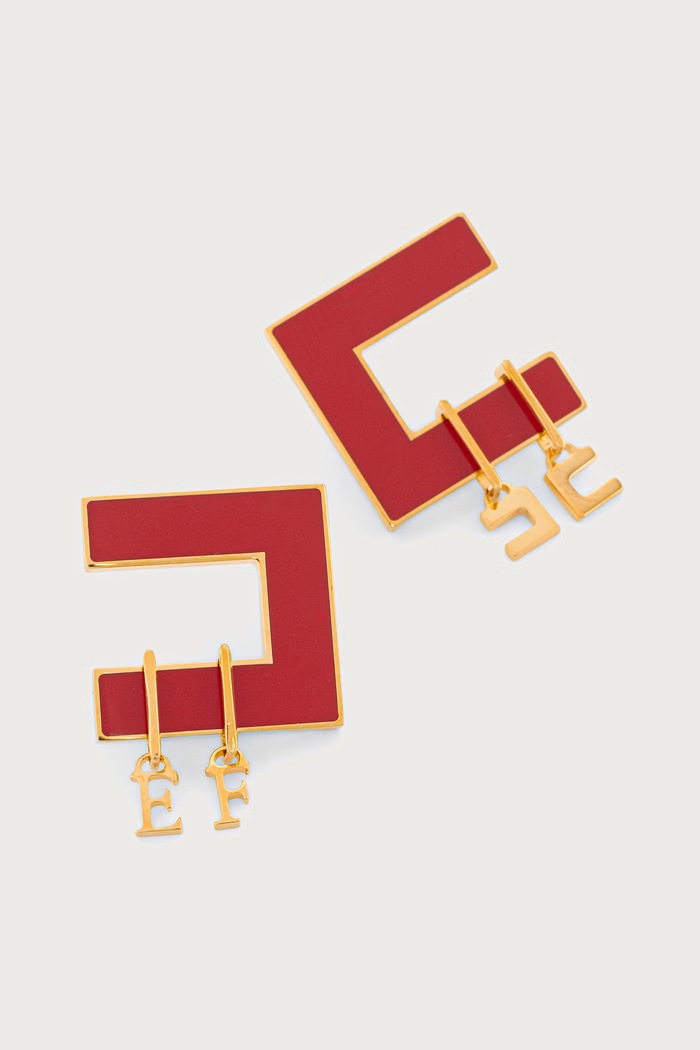 Elisabetta Franchi kolczyki damskie OR34K66E2 czerwony AW26
