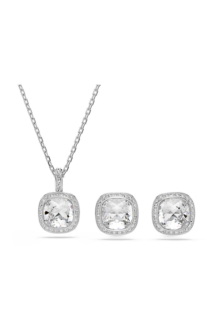 Swarovski κολιέ και σκουλαρίκια γυναικεία μεταλλικά με κρύσταλλο Swarovski UNA ασημί 5754343