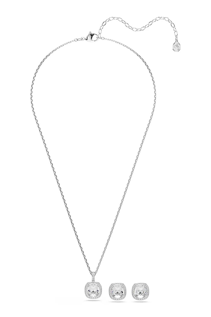 Swarovski κολιέ και σκουλαρίκια γυναικεία μεταλλικά με κρύσταλλο Swarovski UNA 5754343 ασημί AW26