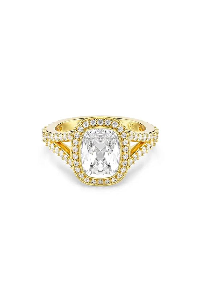 Swarovski prstan ženski pozlačen kubični cirkonij UNA zlata 5762626