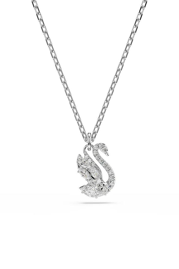 Swarovski κολιέ με κρεμαστό γυναικείο μεταλλικό ζιργκόν ασημί 5754347