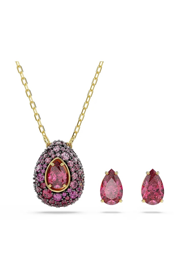 Swarovski комплект прикрас жіночий позолочений з цирконієм SUBLIMA 3 шт. рожевий 5752883
