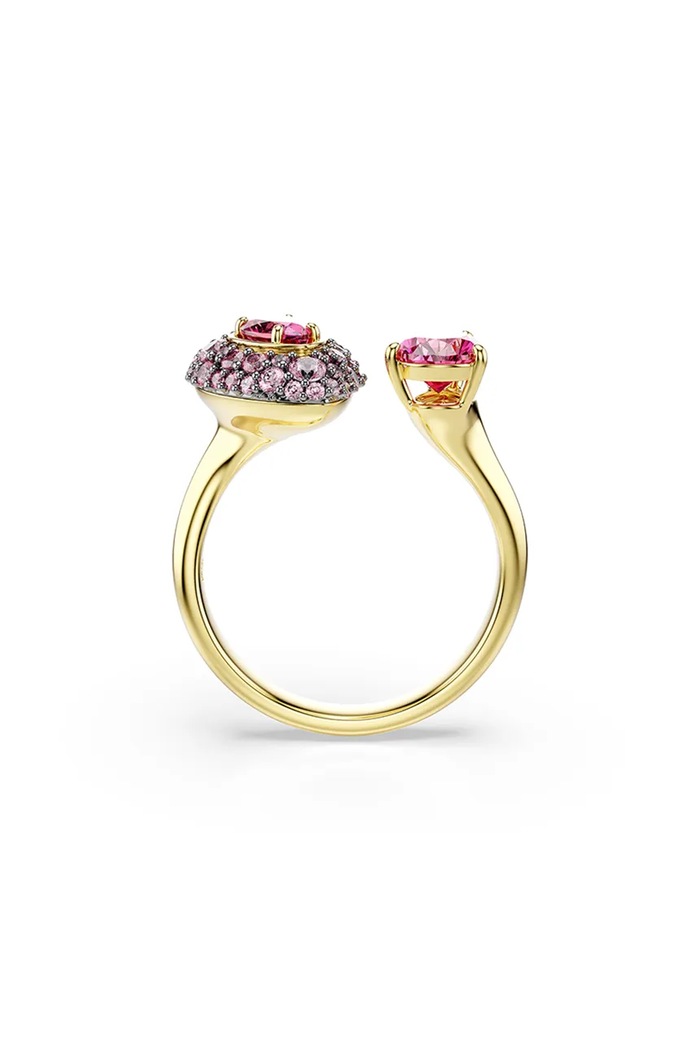 Swarovski prstýnek dámský pozlacený kovový s kubickým zirkonem SUBLIMA růžová 5752899
