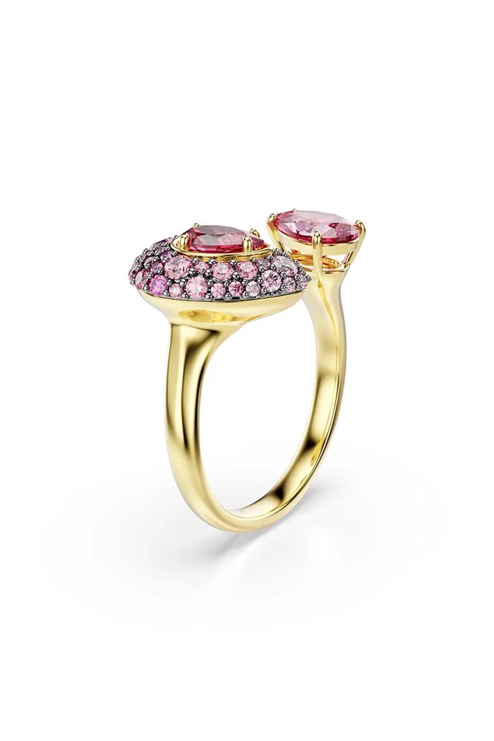 Doplňky Swarovski prstýnek dámský pozlacený kovový s kubickým zirkonem SUBLIMA 5752898 růžová