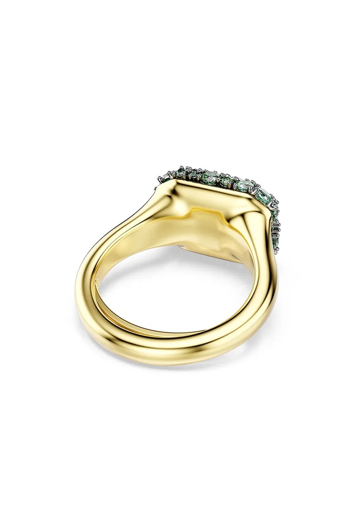 Swarovski prstan ženski pozlačen kubični cirkonij SUBLIMA 5759921 zelena AW26