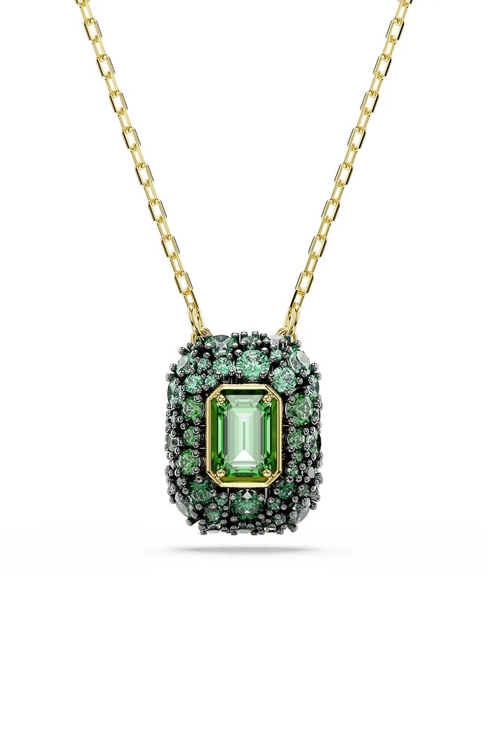 Swarovski řetízek dětský pozlacený kovový s kubickým zirkonem SUBLIMA zelená 5752884