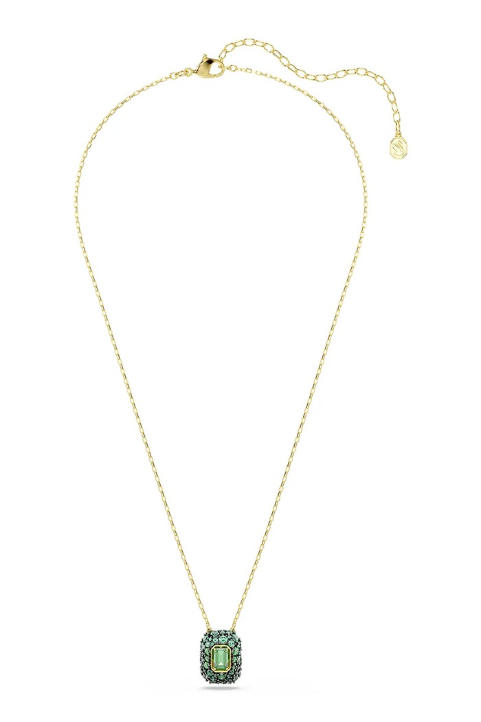Swarovski řetízek dětský pozlacený kovový s kubickým zirkonem SUBLIMA 5752884 zelená AW26