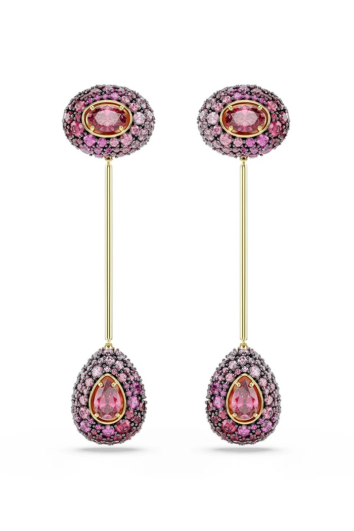 Swarovski naušnice za žene pozlaćene s cirkonom SUBLIMA roza 5752891