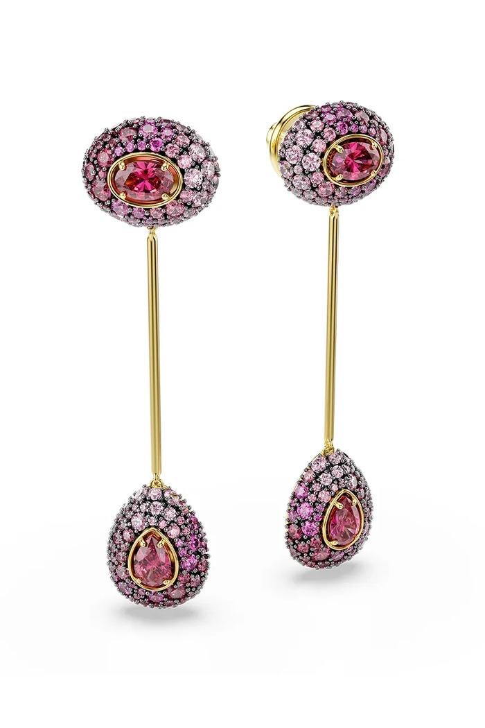 Swarovski naušnice za žene pozlaćene s cirkonom SUBLIMA roza 5752891