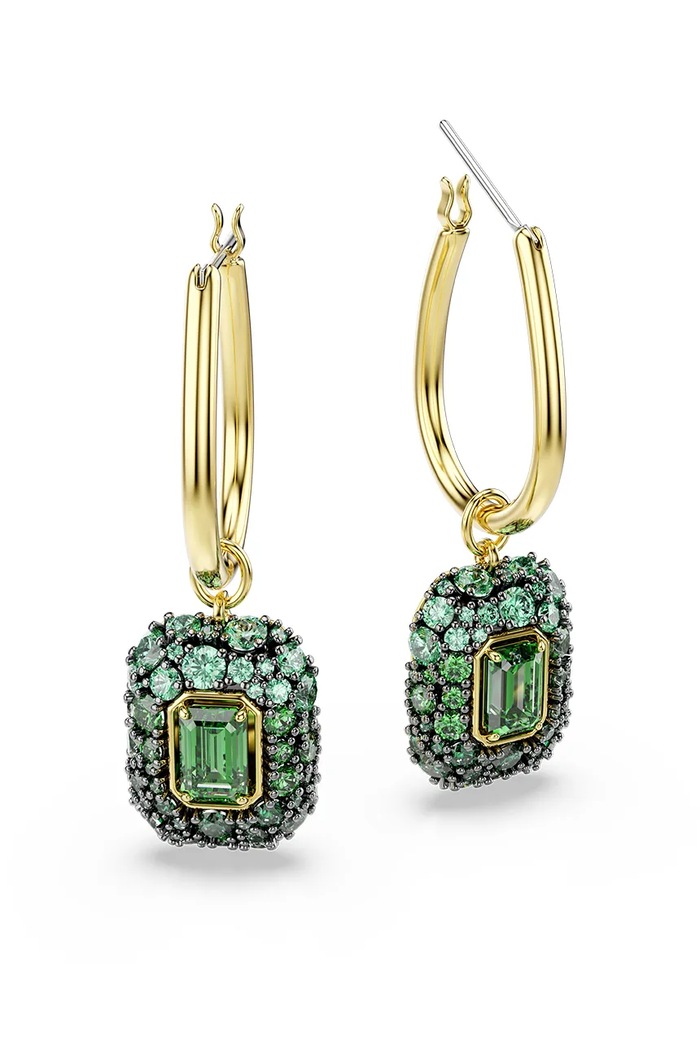 Swarovski náušnice dámské pozlacené kubický zirkon SUBLIMA zelená 5752890
