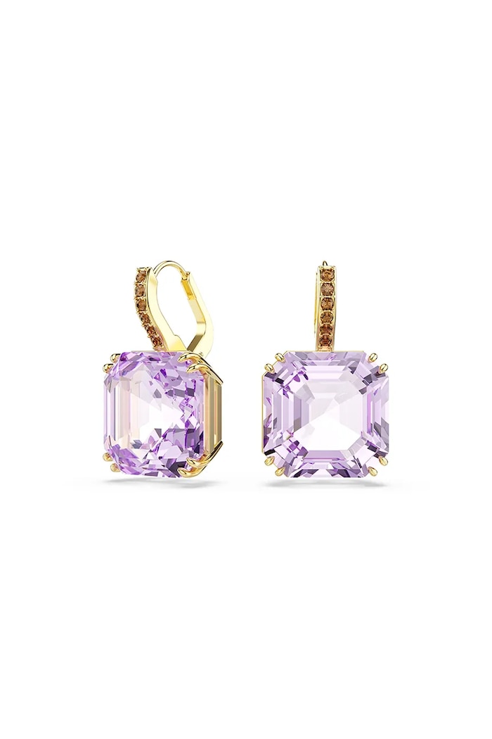 Swarovski kolczyki damskie pozłacane z kryształem Swarovski MILLENIA fioletowy 5759990