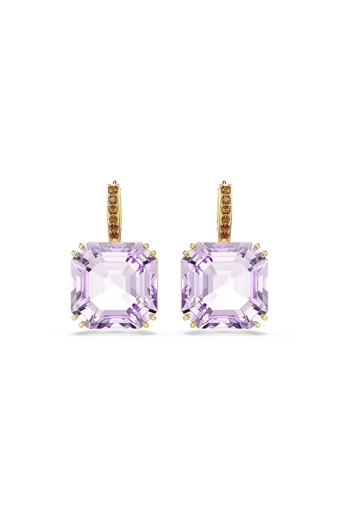 Swarovski kolczyki damskie pozłacane z kryształem Swarovski MILLENIA 5759990 fioletowy AW26