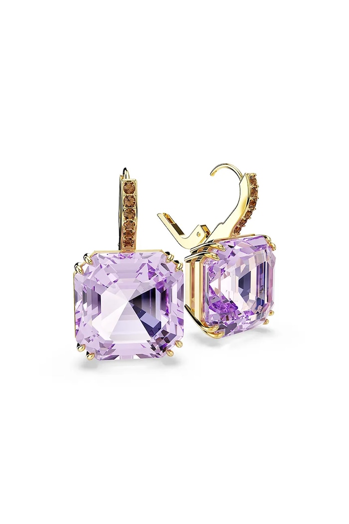 Swarovski kolczyki damskie pozłacane z kryształem Swarovski MILLENIA fioletowy 5759990