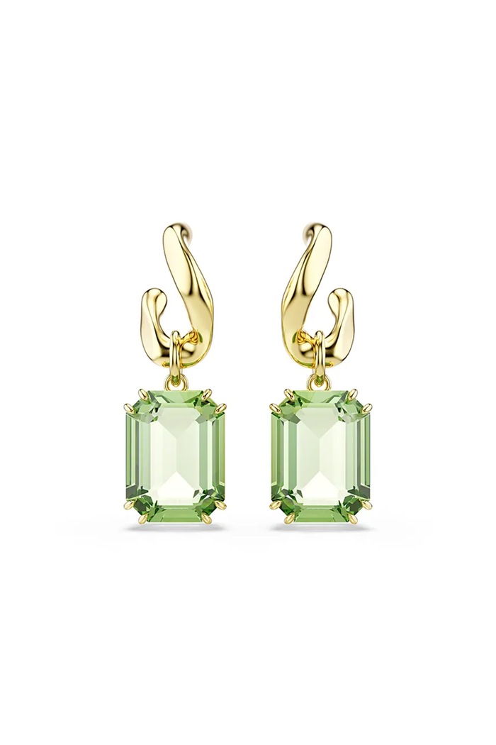 Swarovski kolczyki damskie pozłacane z kryształem Swarovski MILLENIA zielony 5756151