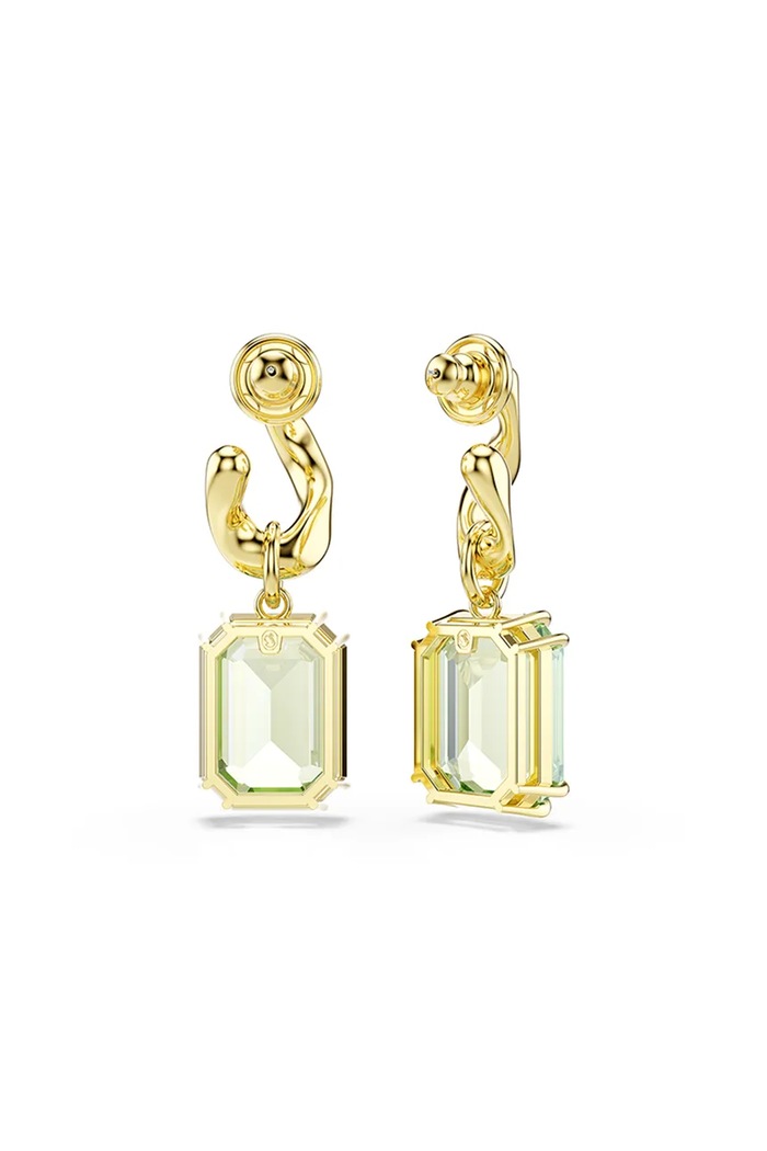 Akcesoria Swarovski kolczyki damskie pozłacane z kryształem Swarovski MILLENIA 5756151 zielony