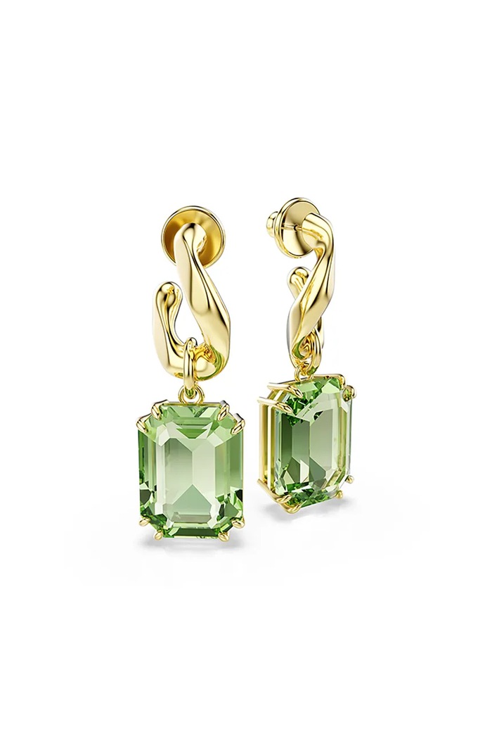 Swarovski kolczyki damskie pozłacane z kryształem Swarovski MILLENIA zielony 5756151
