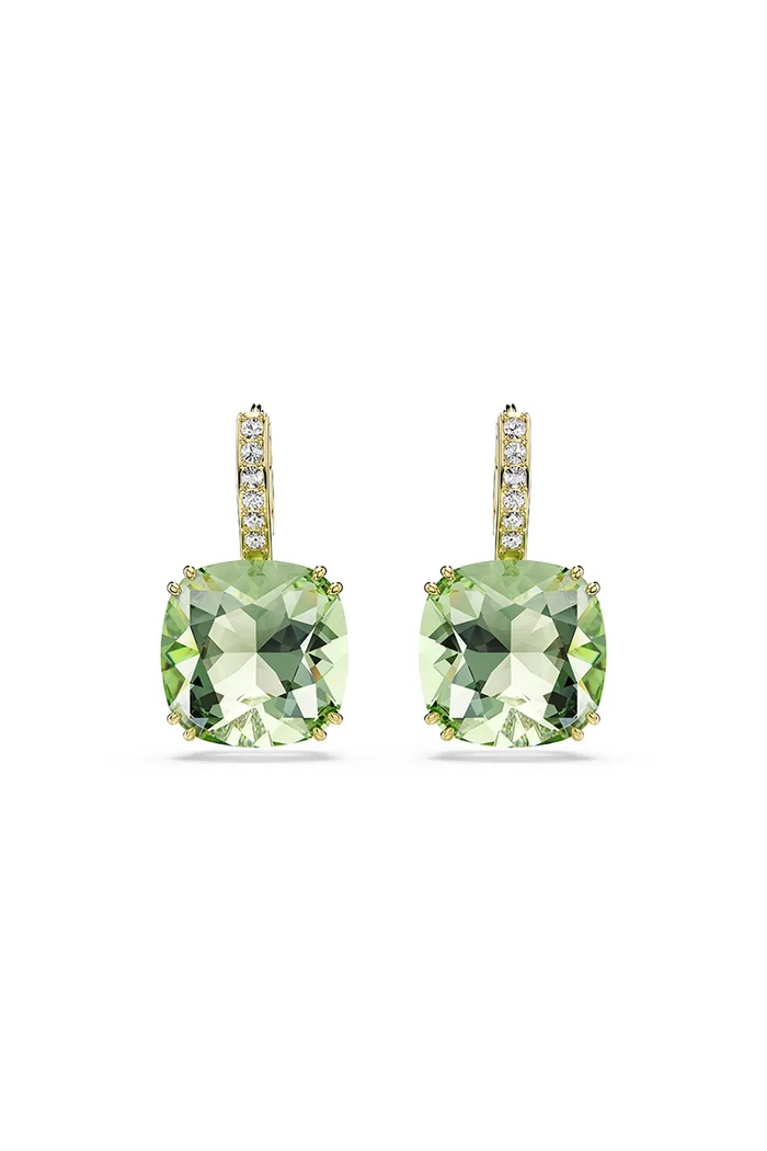 Swarovski náušnice dámské pozlacené s krystalem MILLENIA 5764822 zelená AW26