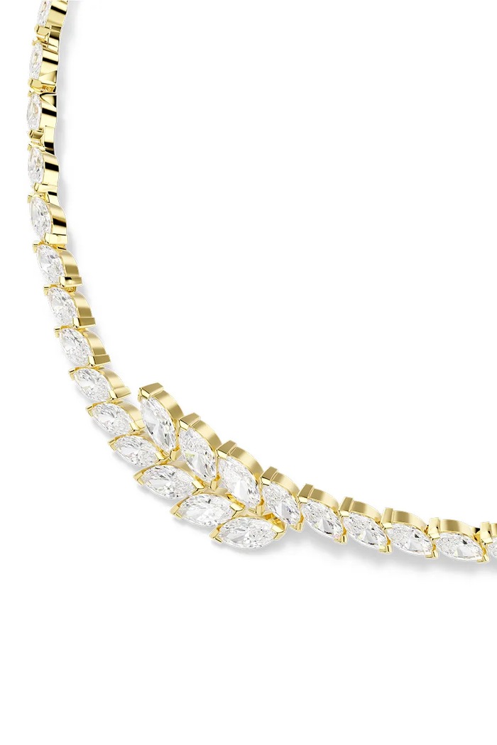 Swarovski naszyjnik i kolczyki damskie pozłacane z cyrkonią MESMERA 5764868 złoty AW26