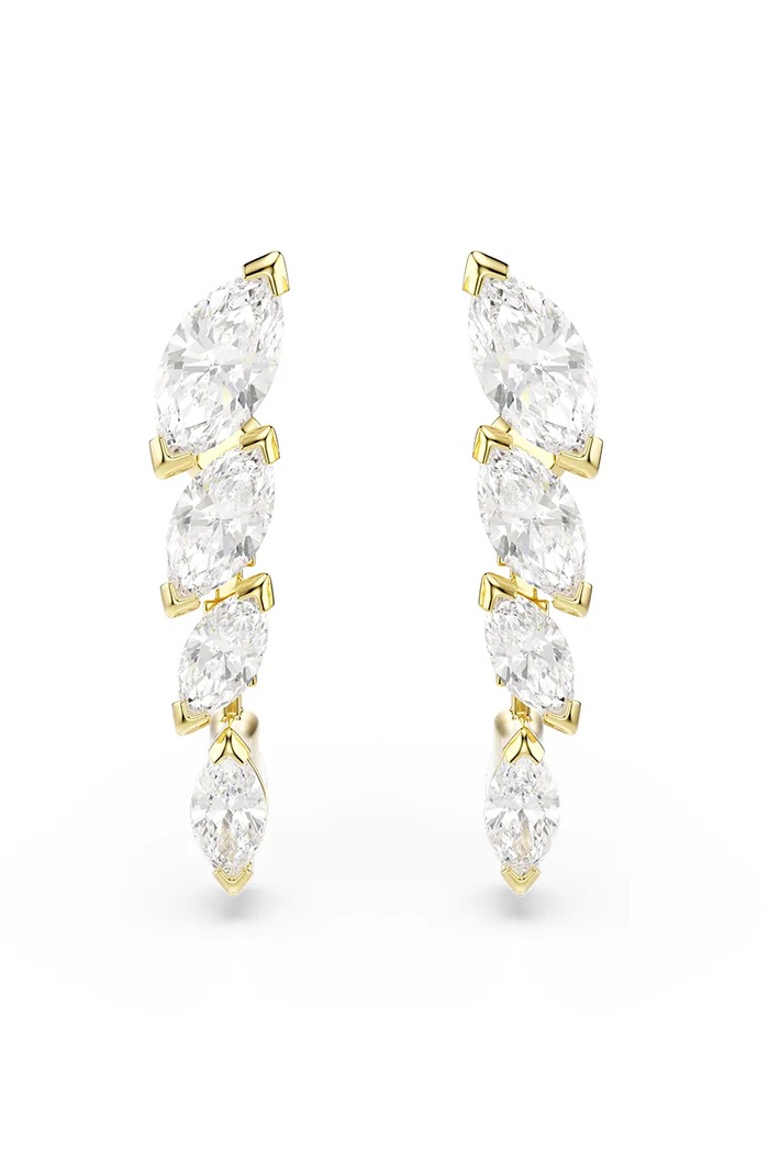 Swarovski naszyjnik i kolczyki damskie pozłacane z cyrkonią MESMERA złoty 5764868