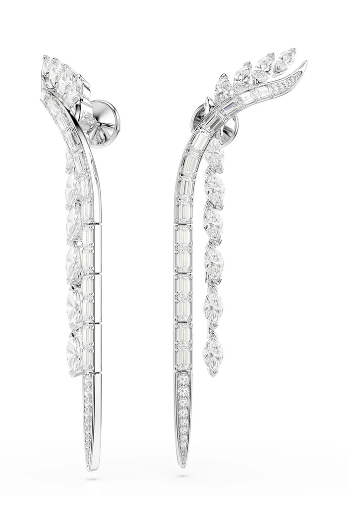 Swarovski σκουλαρίκια γυναικεία μεταλλικά ζιργκόν MESMERA 5753675 ασημί AW26