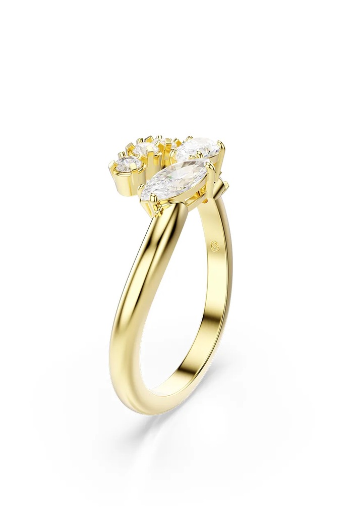 Dodatki Swarovski prstan ženski pozlačen kubični cirkonij MESMERA 5747969 zlata
