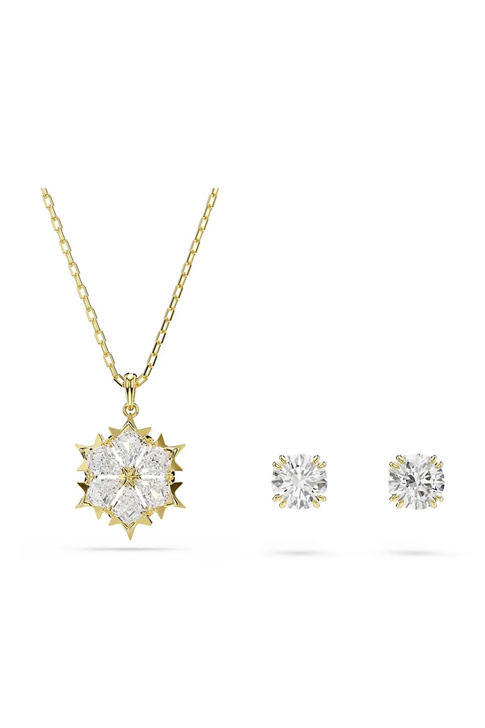 Swarovski κολιέ και σκουλαρίκια γυναικεία επιχρυσωμένα ζιργκόν MAGIC χρυσαφί 5758002