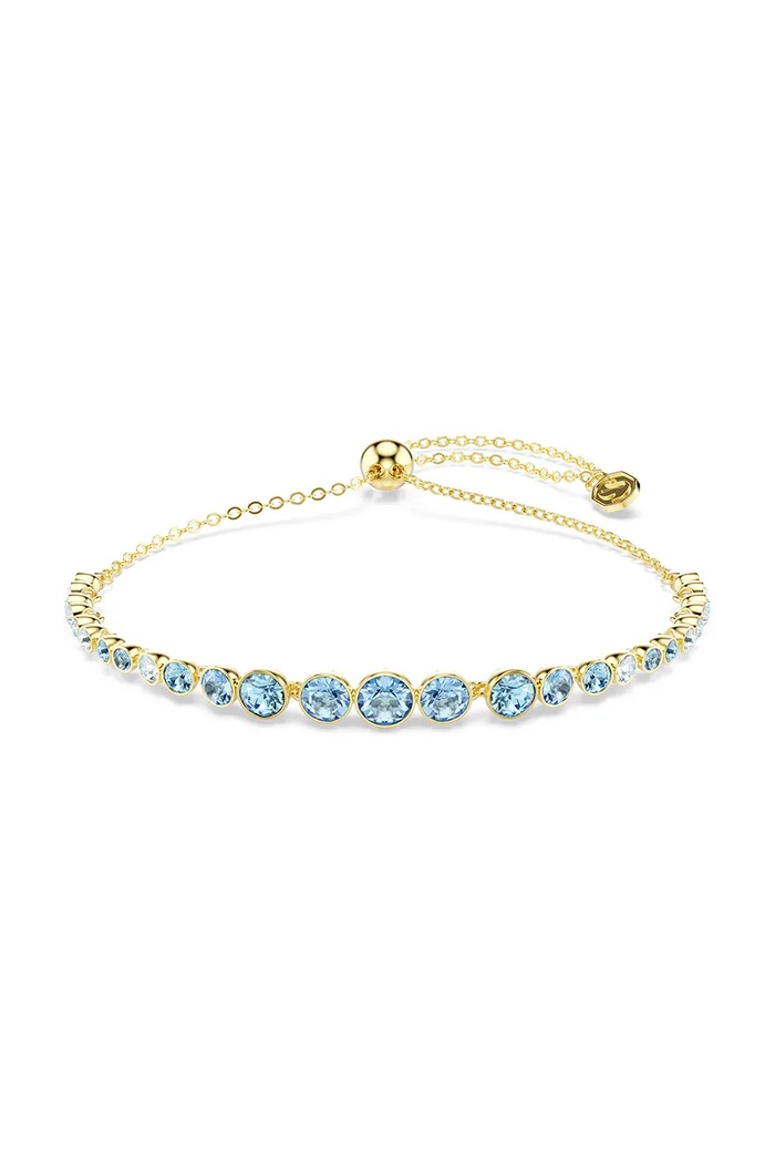 Swarovski zapestnica ženska pozlačena IMBER modra 5757824