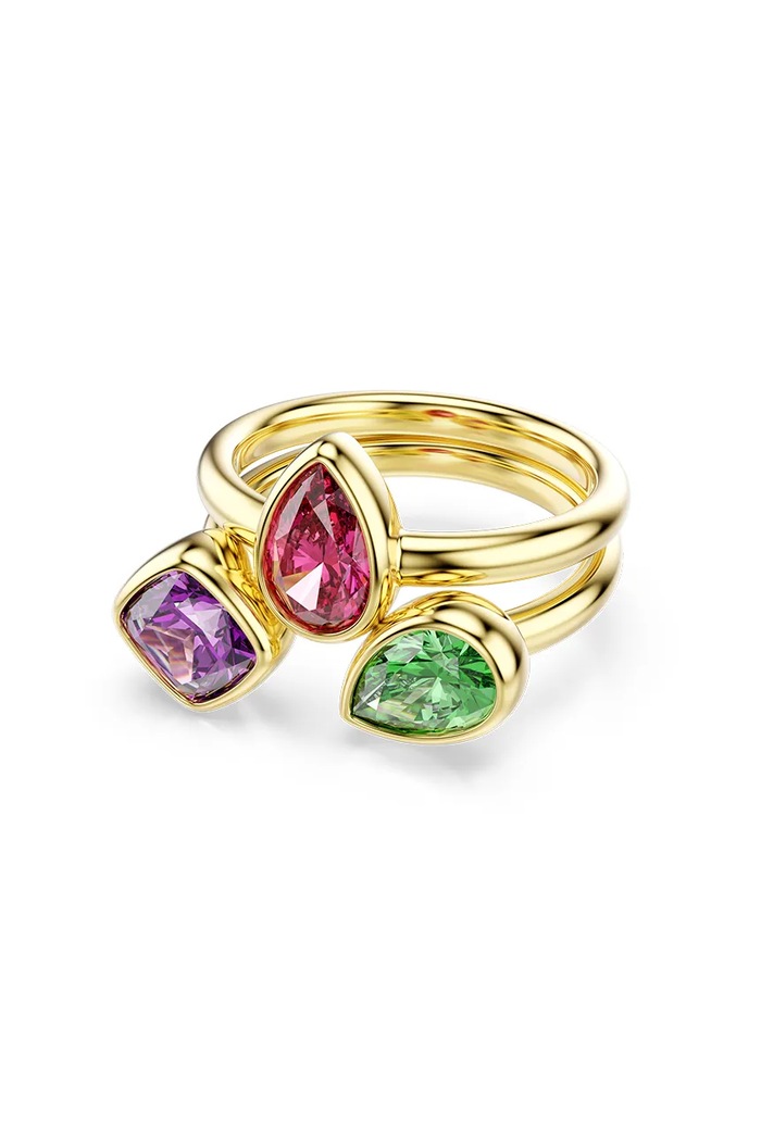 Swarovski sada prstýnků dámská pozlacená kubický zirkon IMBER 2-pack zlatá 5753278
