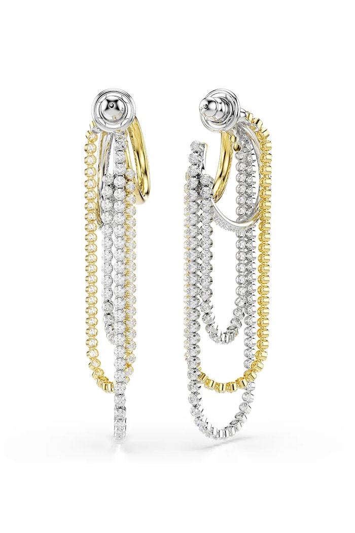 Аксесуари Swarovski сережки жіночі з цирконієм HYPERBOLA 5749368 срібний