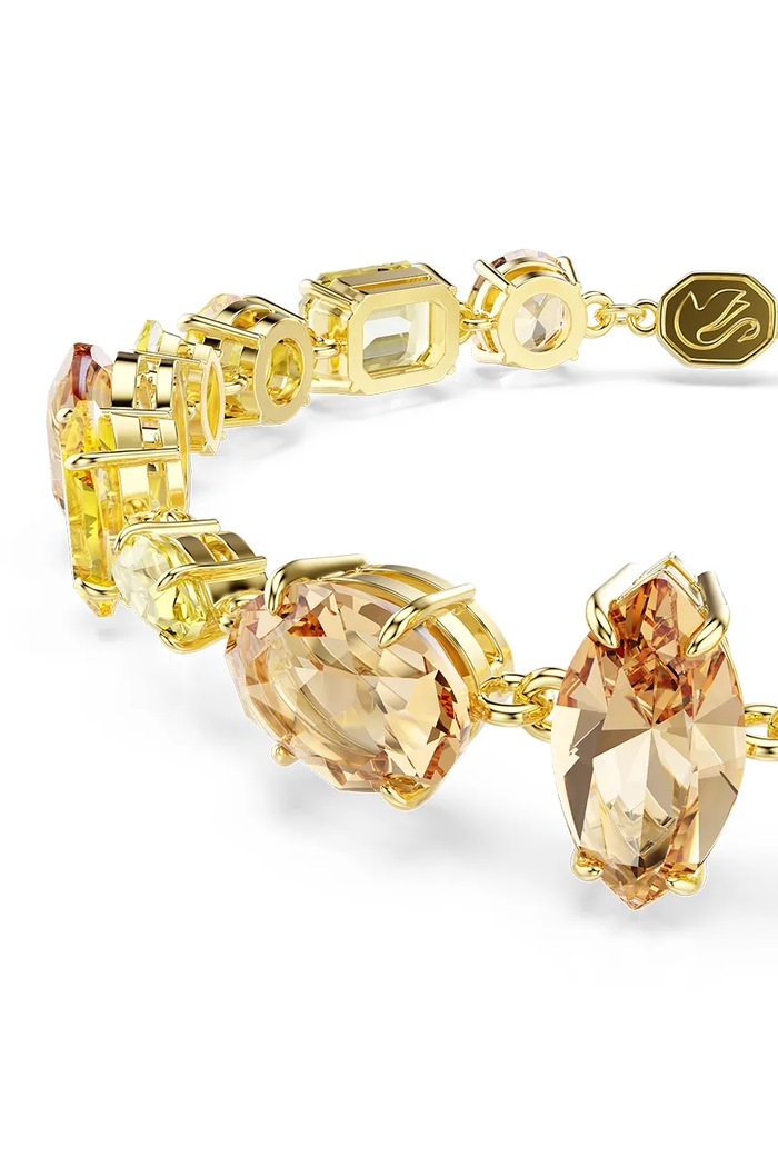 Swarovski zapestnica ženska pozlačena s Swarovski kristalom GEMA 5754260 rumena AW26