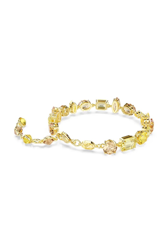 Swarovski zapestnica ženska pozlačena s Swarovski kristalom GEMA rumena 5754260