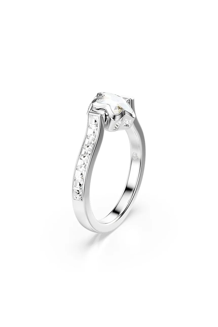 Dodatki Swarovski ženski prstan s kristalom CHROMA 5754175 srebrna