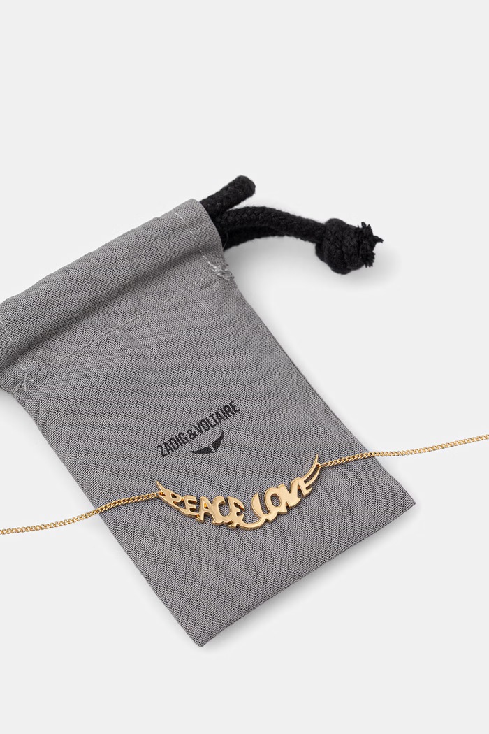 Zadig&Voltaire ogrlica ženska medenina PEACE zlata OWJW01785
