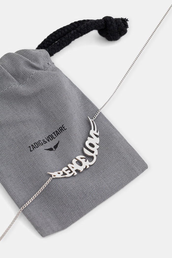 Doplnky Zadig&Voltaire náhrdelník dámsky z mosadze PEACE OWJW01785 strieborná