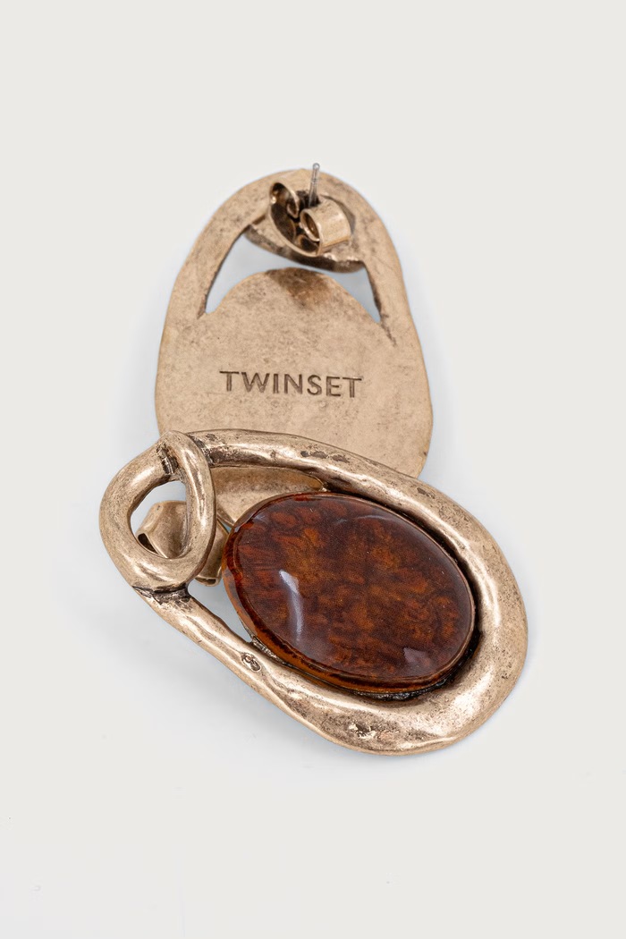 Twinset σκουλαρίκια γυναικεία μεταλλικά 262TO5351 χρυσαφί AW26