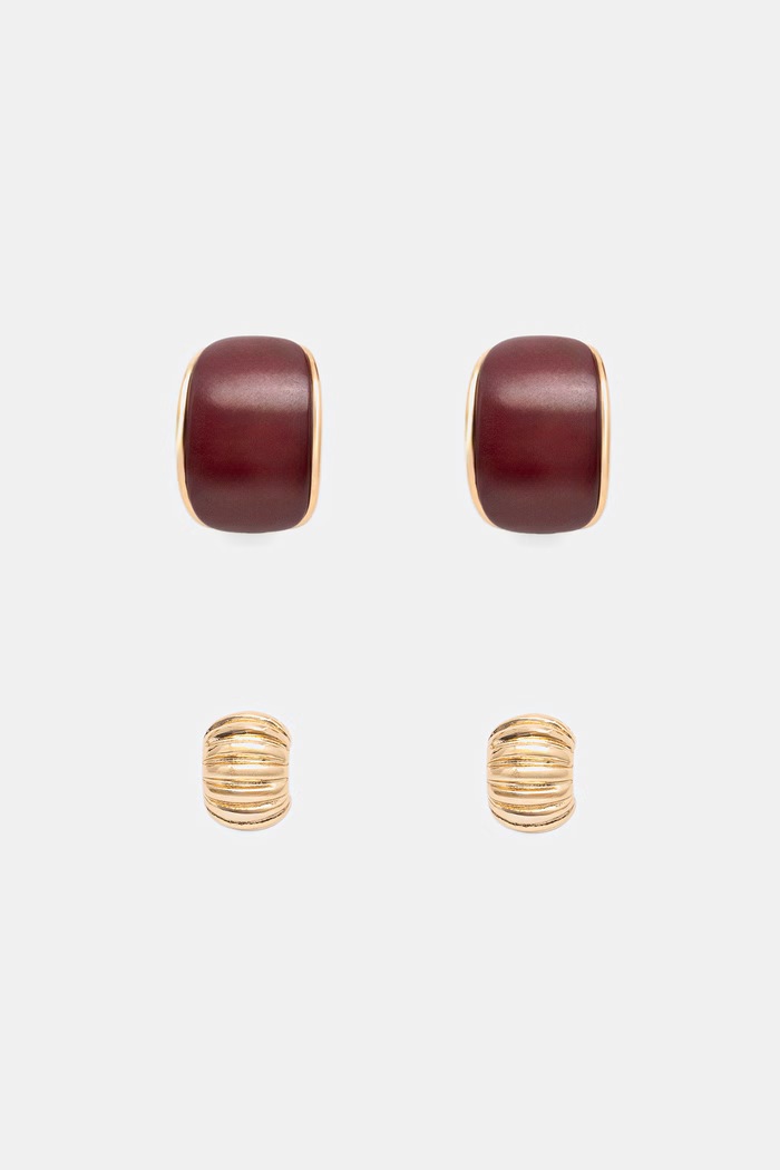 Aldo naušnice za žene metalne SEPPENT 2-pack bordo SEPPENT.601