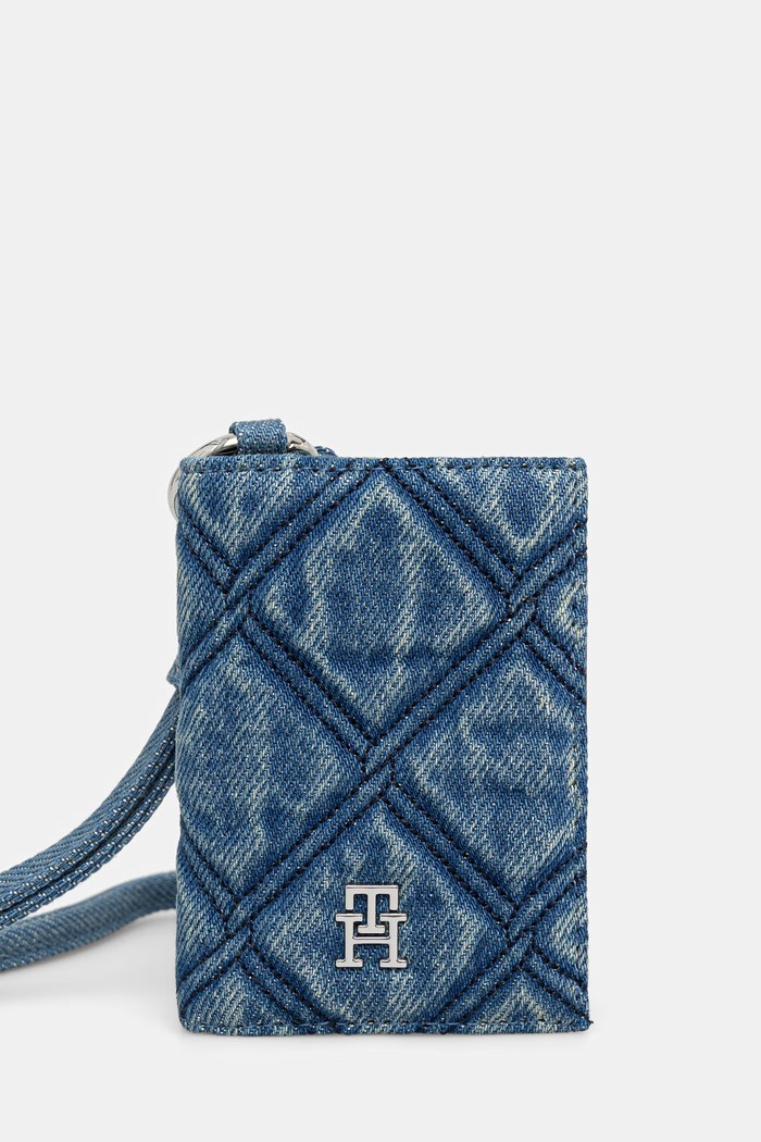 Tommy Hilfiger θήκη για κάρτες γυναικεία βαμβακερή μπλε AW0AW19246