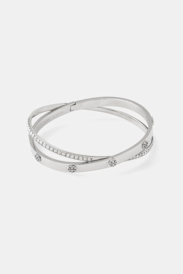 Tory Burch bransoletka damska z kryształem Icon srebrny 184428