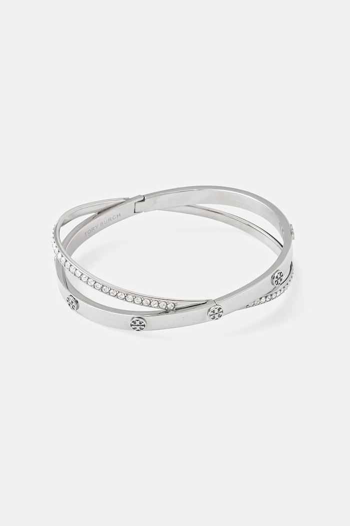 Tory Burch bransoletka damska z kryształem Icon srebrny 184428