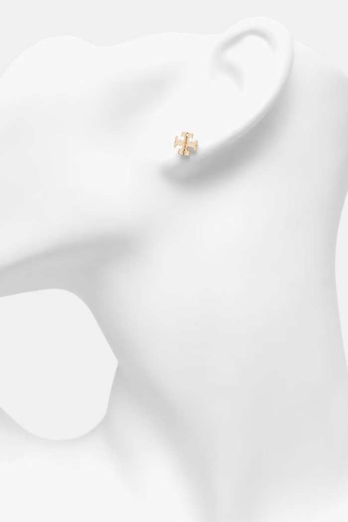 Akcesoria Tory Burch kolczyki damskie ze stali nierdzewnej emalia Icon 177397 beżowy