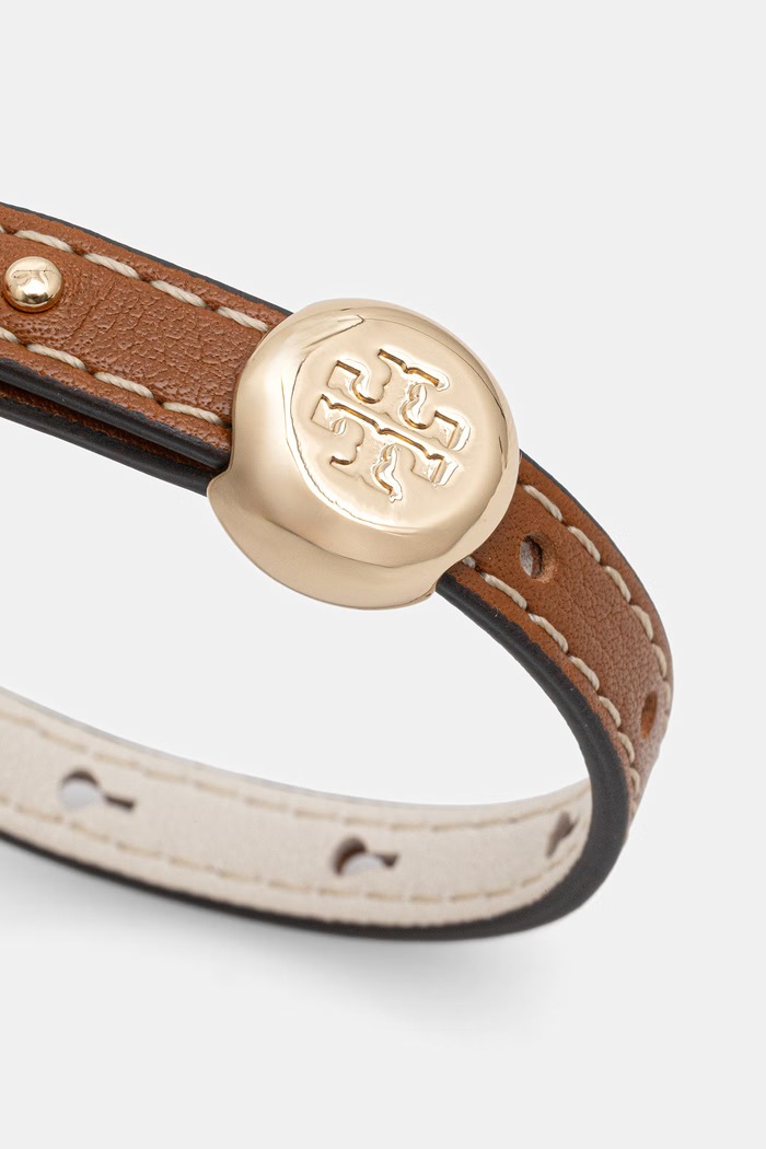 Tory Burch bransoletka damska skórzana Icon 181796 brązowy AW26