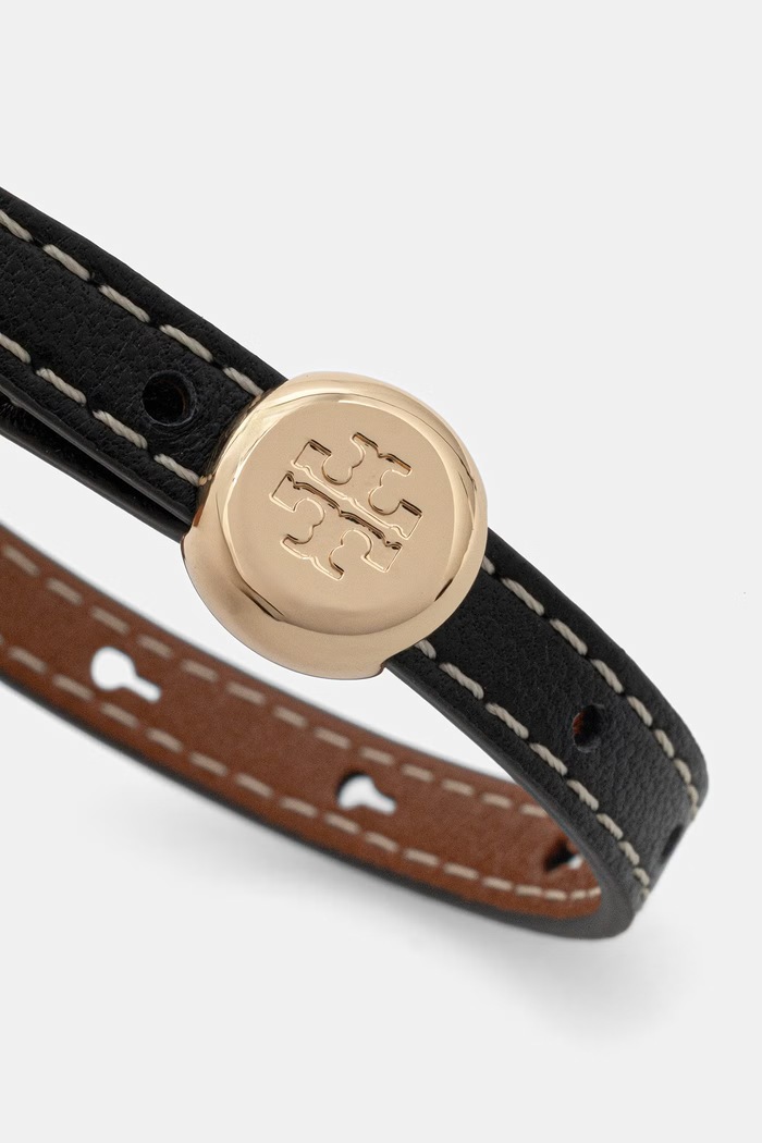 Tory Burch bransoletka damska skórzana Icon 181796 czarny AW26