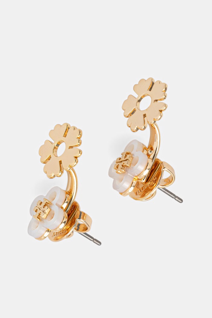 Tory Burch náušnice dámske z mosadze perleť 184408 zlatá AW26
