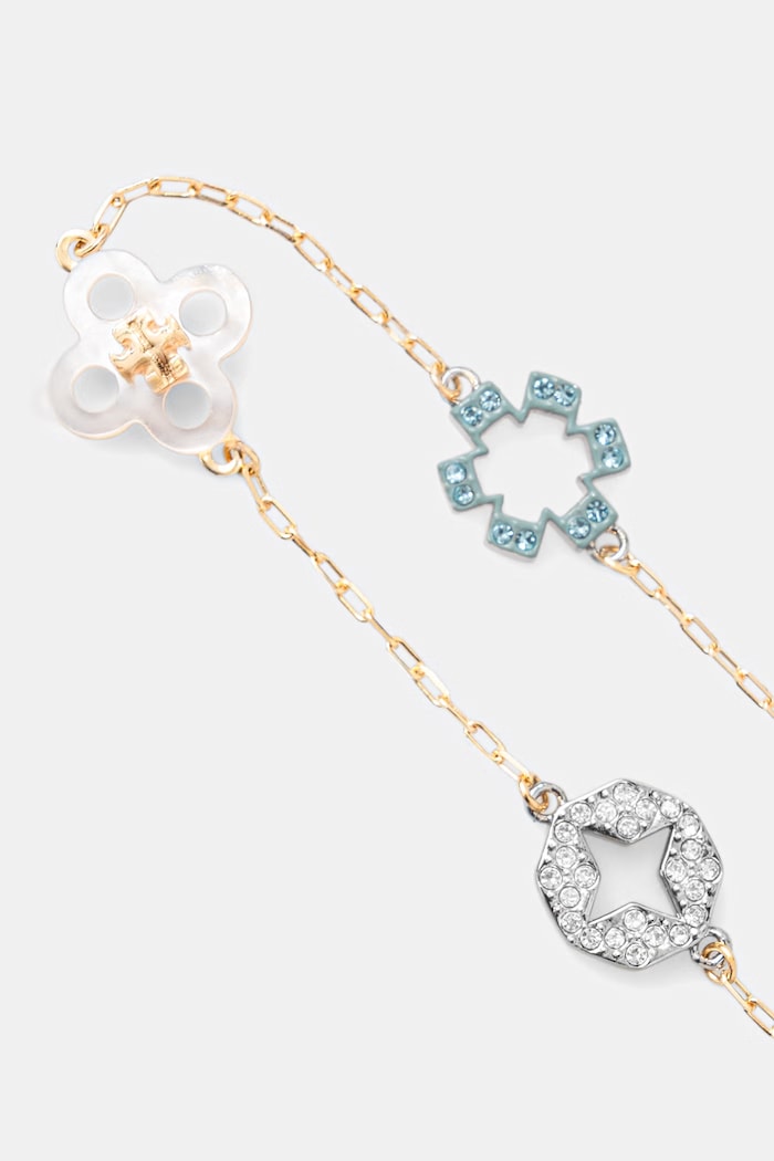 Tory Burch náramek dámský pozlacený kov s kryštalem 184406 zlatá AW26